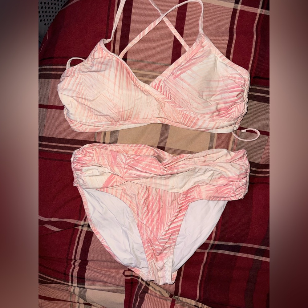 Calia by Carrie Pink Palm Bikini